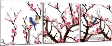Gemälde Set Werke - Vögel in Pflaumenblüten in Sets